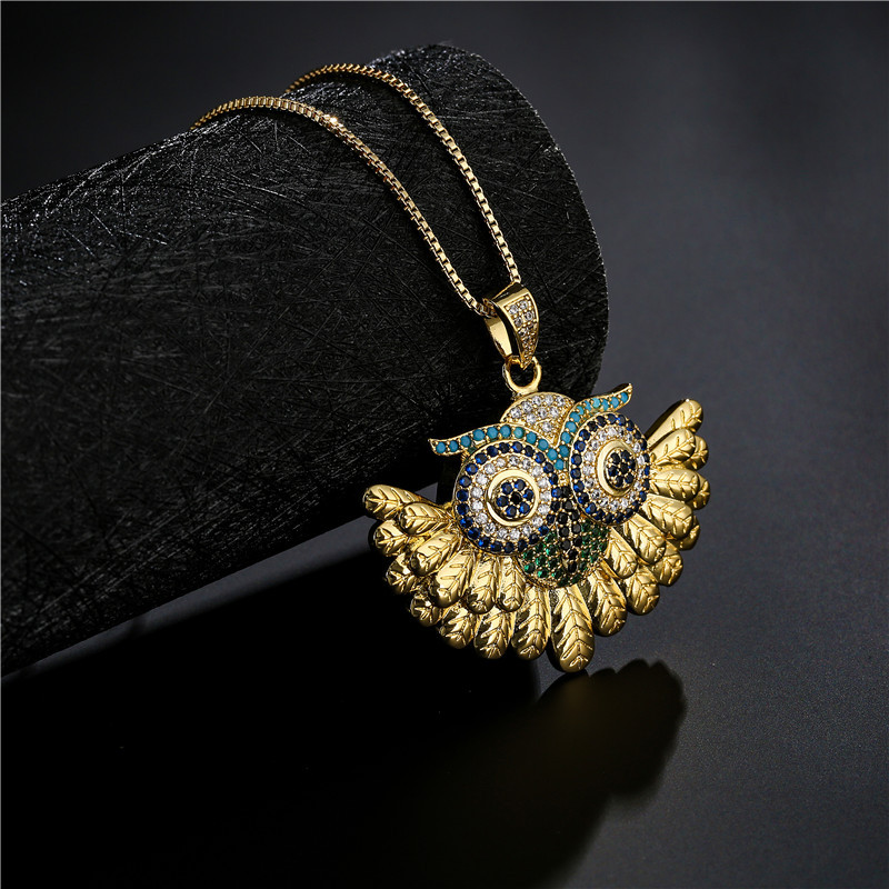 European and American trend new products release: Personalized owl pendant, hip-hop necklace, a must-have cross-border new product for trendsetters detail image 3