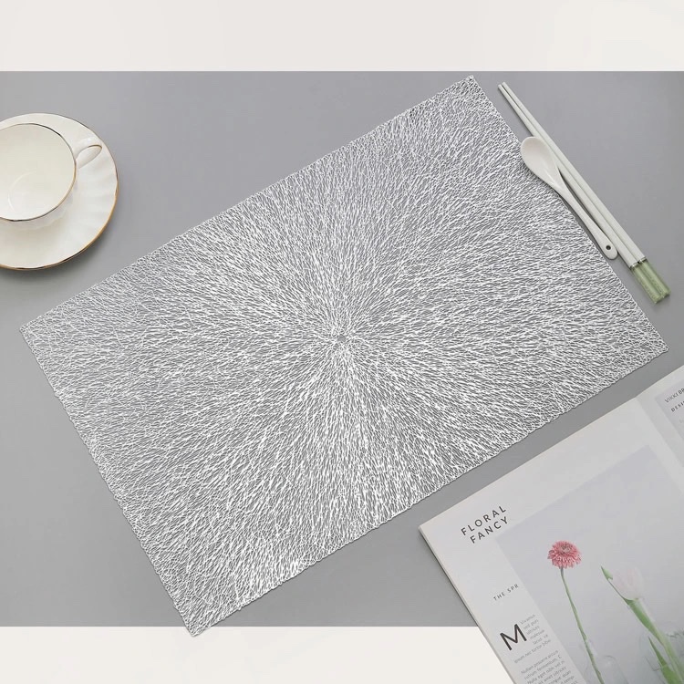 Cicada Wing Random thread heat insulation pad, household European-style placemat, PVC table mat, heat-resistant and heat-insulating Western placemat detail image 6
