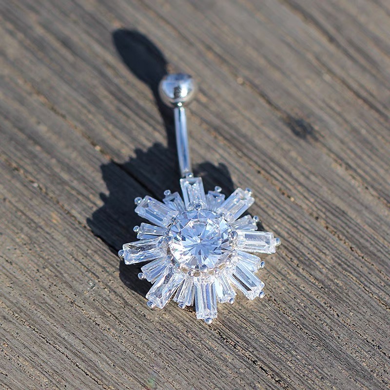 佳倩Bodypiercing肚脐钉脐环防过敏医用钢时尚穿刺饰品欧美性感女神个性女异形锆石镶嵌钻石