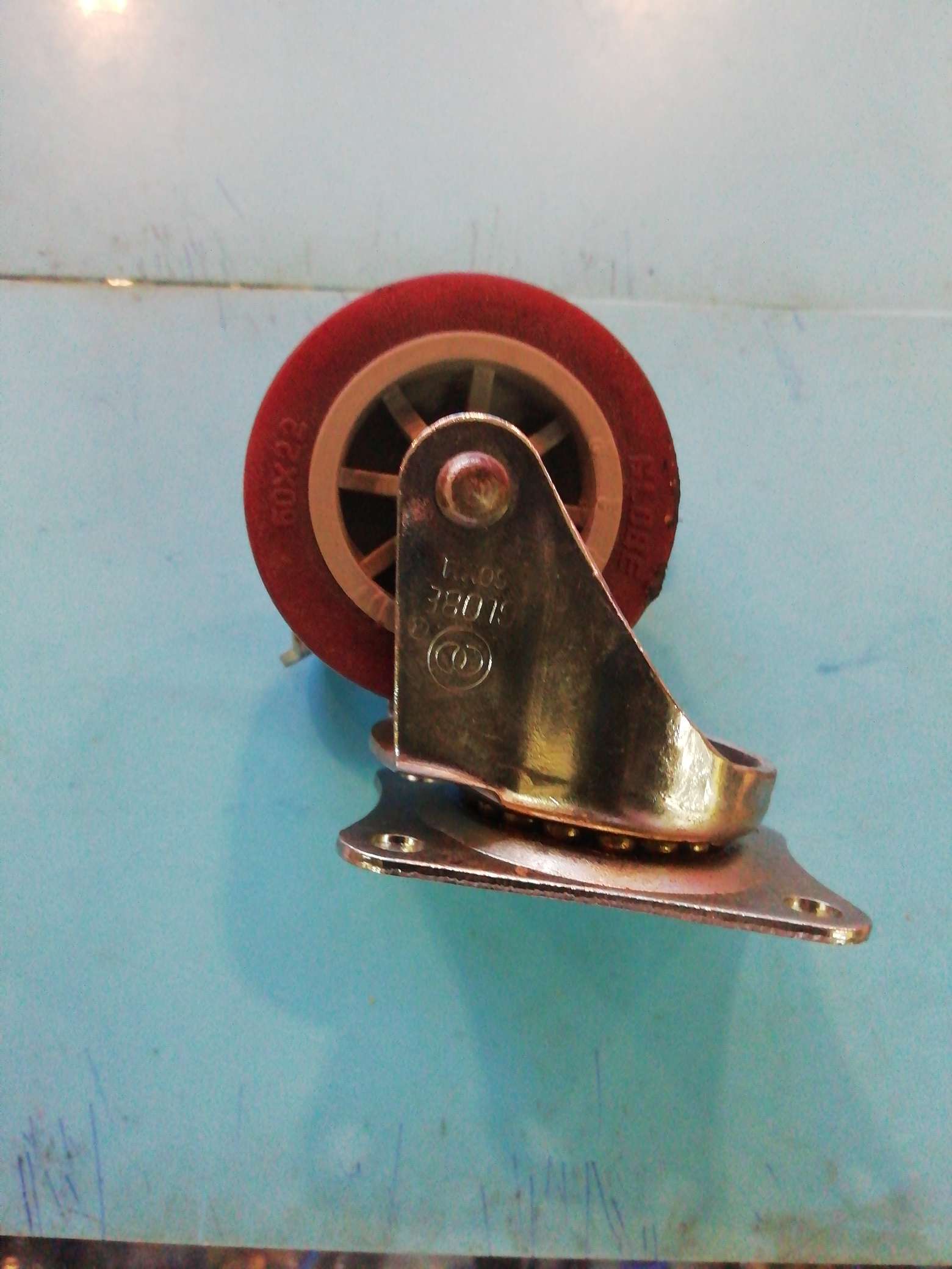 2-inch Global lightweight flat-bottom polyurethane side brake wheels Specification image