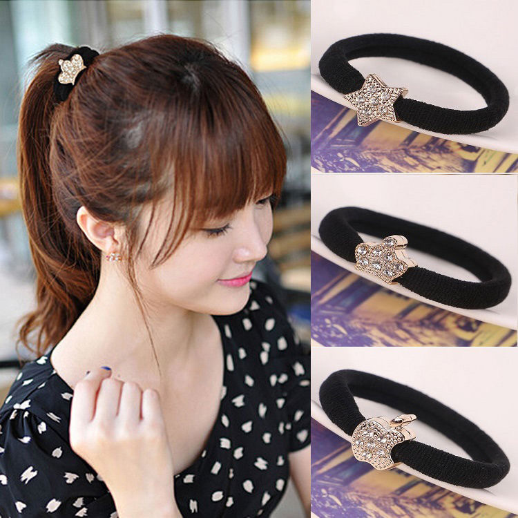 Korean style simple and fresh cartoon black hair tie, hair band, hair tie, rubber band, hair accessory for girls 11 detail image 5