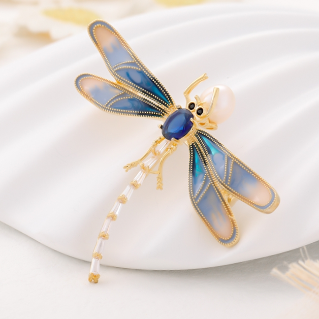 Blue dragonfly pin