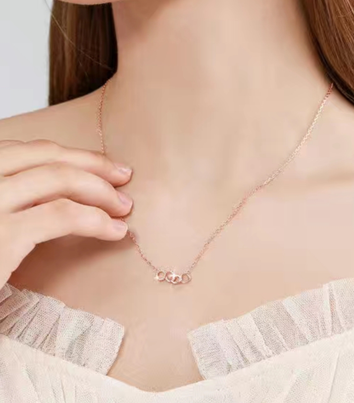 "161 Ladies' Summer Pure Copper Simple and sweet 2021 New Niche light Luxury Style Versatile Necklace. detail image 3