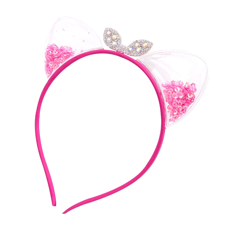 Children's headband Internet Red cute girl cat ears crown headband Baby Quicksand haircard headband does not hurt hair accessories 8