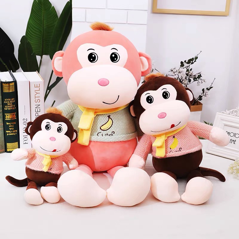 Cute monkey sweater stuffed toy