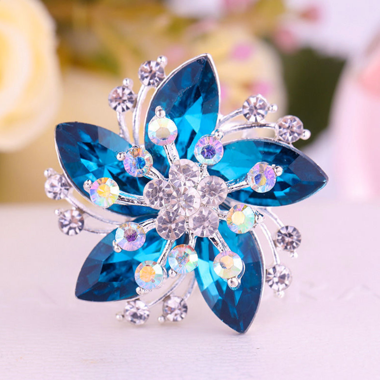 Japan and South Korea high-grade three-ring silk scarf buckle ring glass fashion broach braid women's pin shawl buckle scarf accessories