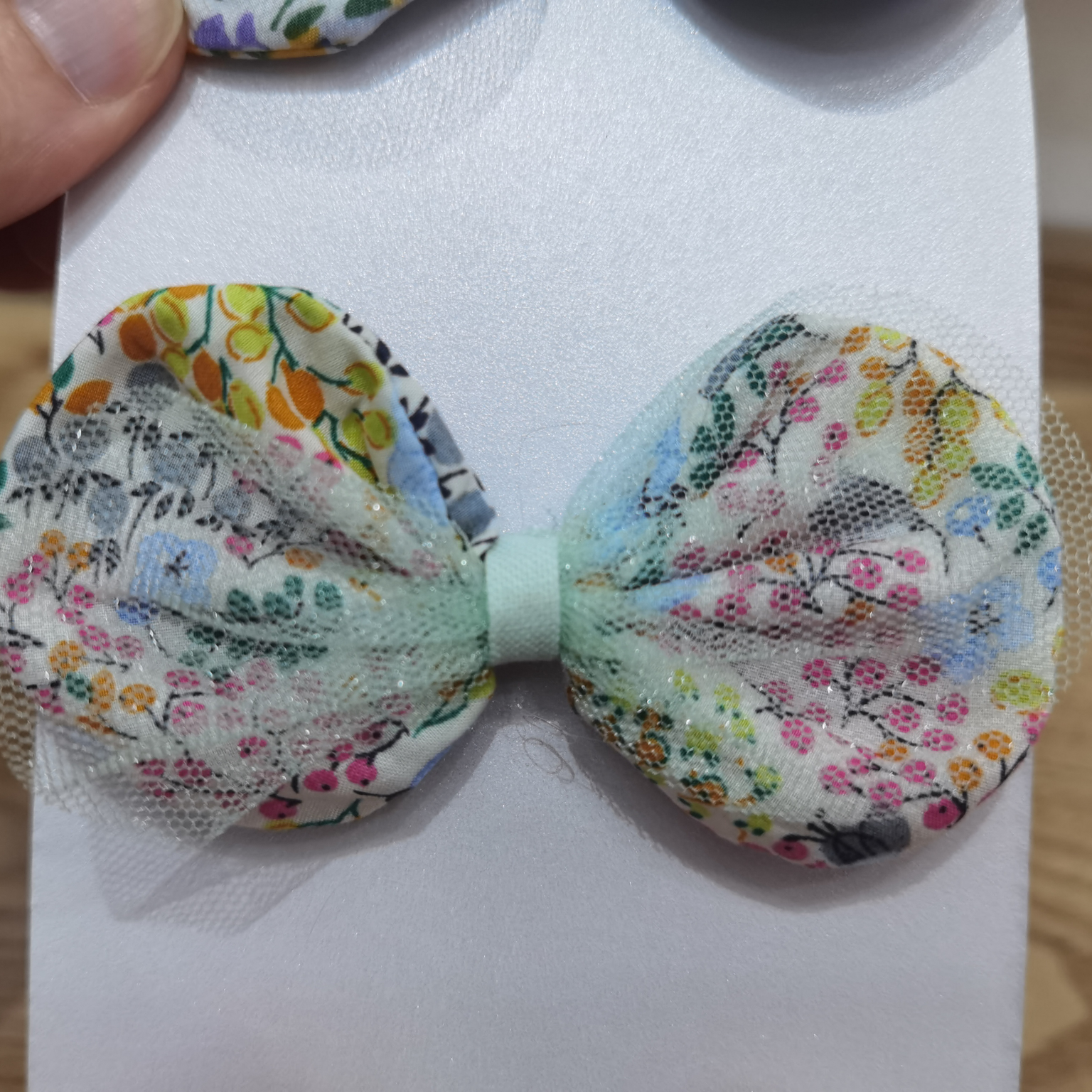 Small floral cotton bow tie 003- Green