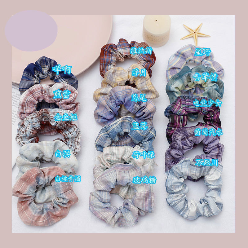 Spring and summer hair band, jk Colon School style uniform, girl's fat intestine hair band, ponytail, rubber band hair accessory, pig intestine head rope detail image 13