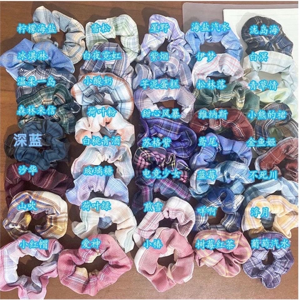 Spring and summer hair band, jk Colon School style uniform, girl's fat intestine hair band, ponytail, rubber band hair accessory, pig intestine head rope Application Scenario
