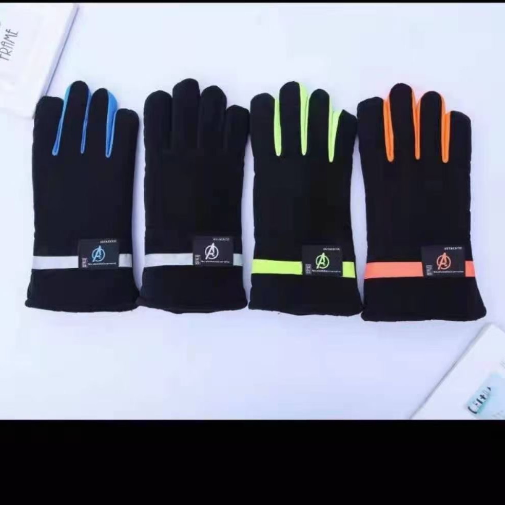 Ski gloves female winter lovely winter weather waterproof man riding electric motorcycle mountaineering thickening cashmere cotton warm A word