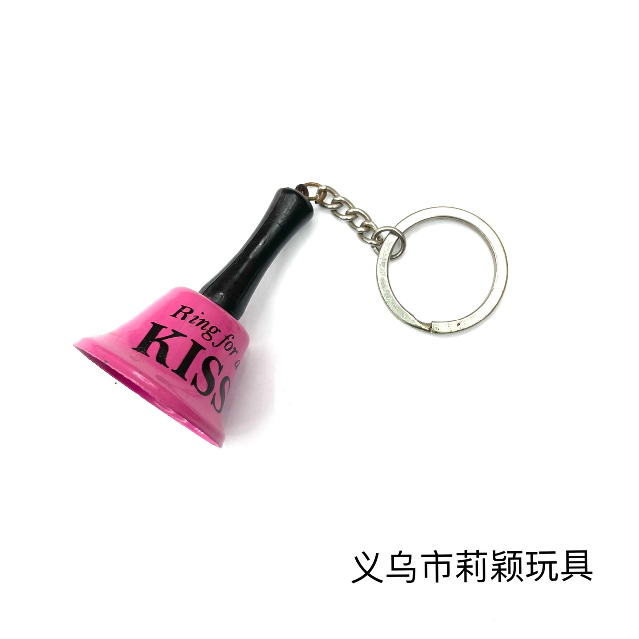铃铛创意迷你摇铃情侣金属铃铛圣诞铃万圣诞节用品宠物铃铛钥匙扣挂件传菜铃铛 粉红色kiss 3.8cm pvc LD-10