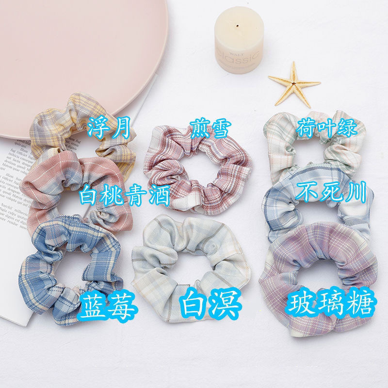 Spring and summer hair band, jk Colon School style uniform, girl's fat intestine hair band, ponytail, rubber band hair accessory, pig intestine head rope detail image 7