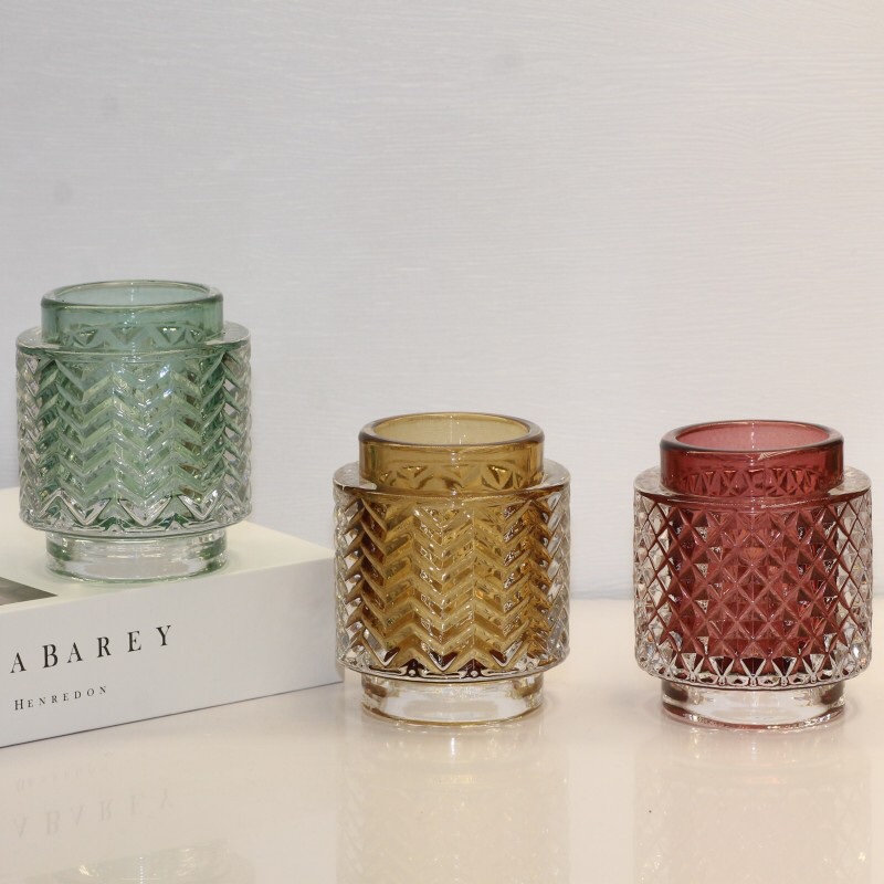 Glass candle jar home decor 088