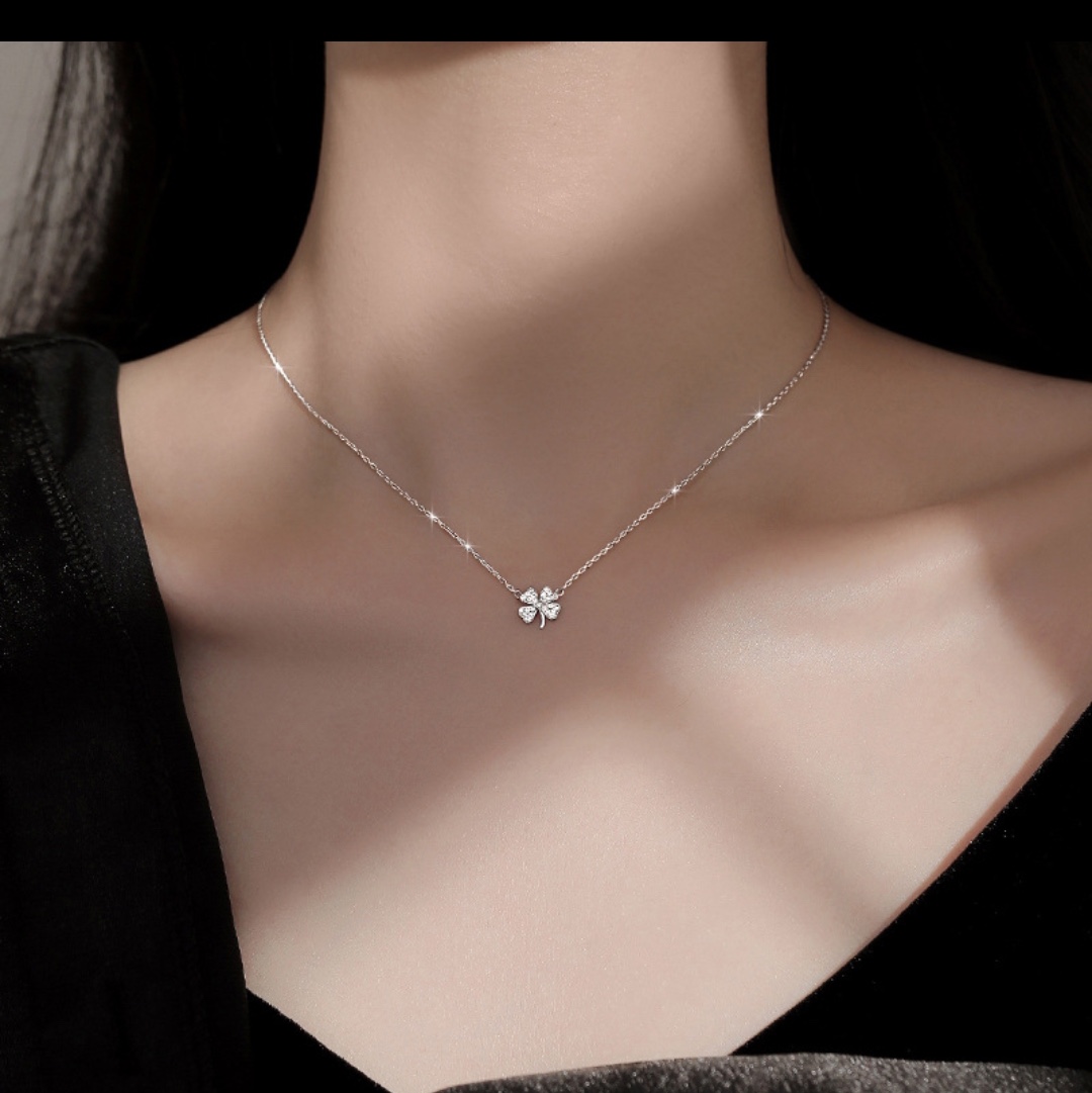 Lucky four-leaf clover necklace