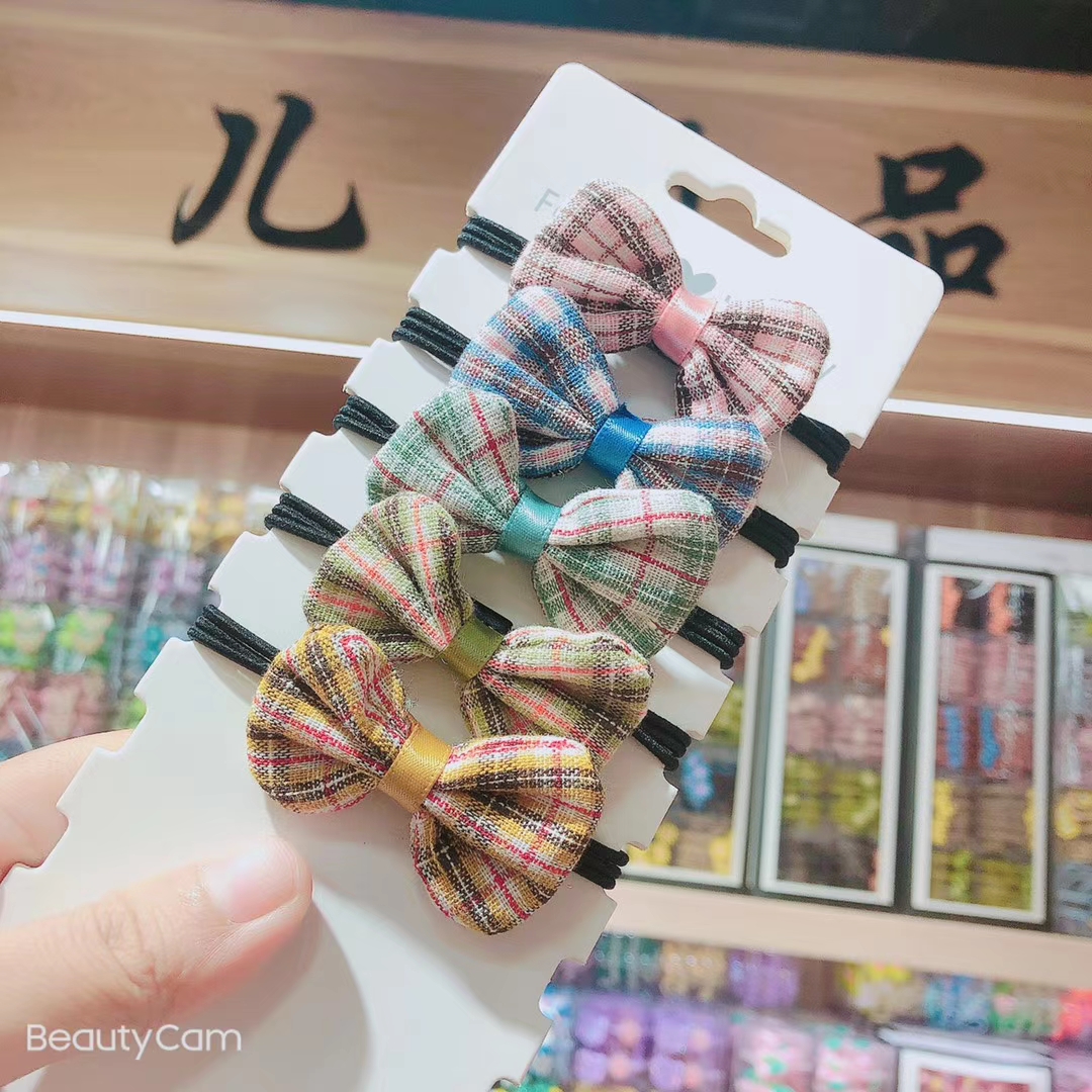 Korean version new leather band bow hair tie, woolen hair band headwear, women's hair tie, alloy hair accessory, hair band, women's Mifel 003 Application Scenario