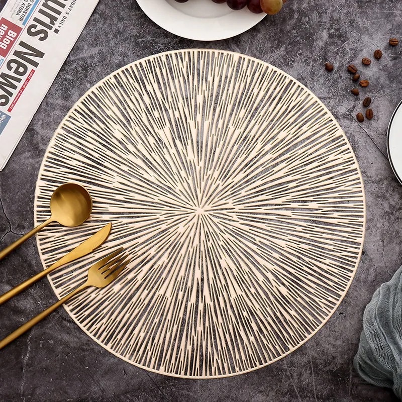 Round anti-slip heat insulation pad, household European-style PVC placemats, heat insulation pad detail image 1