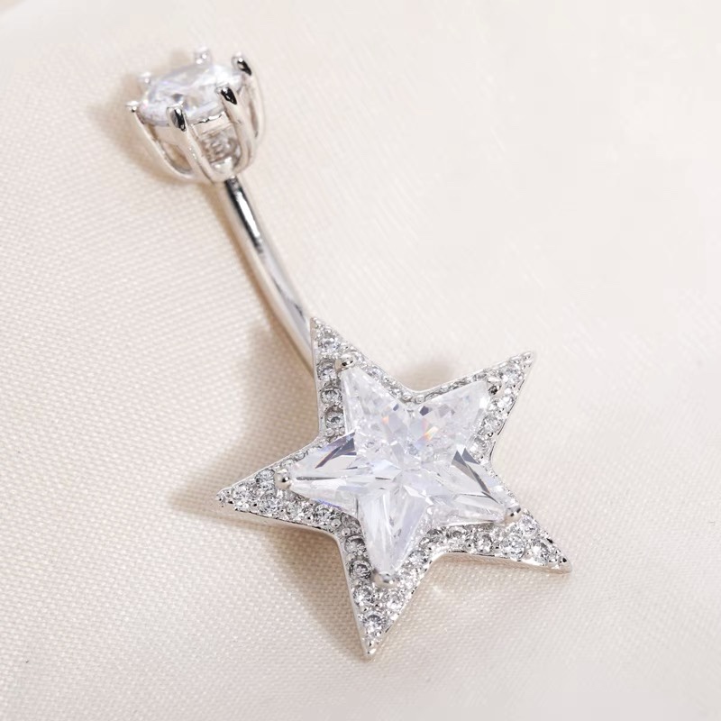 佳倩Bodypiercing肚脐钉脐环防过敏医用钢时尚穿刺饰品欧美性感女神个性女五角星⭐️