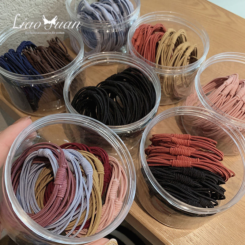 High-elasticity rubber band women's hair tie, thickened seamless hair tie, simple Korean adult practical hair tie set for women Specification image