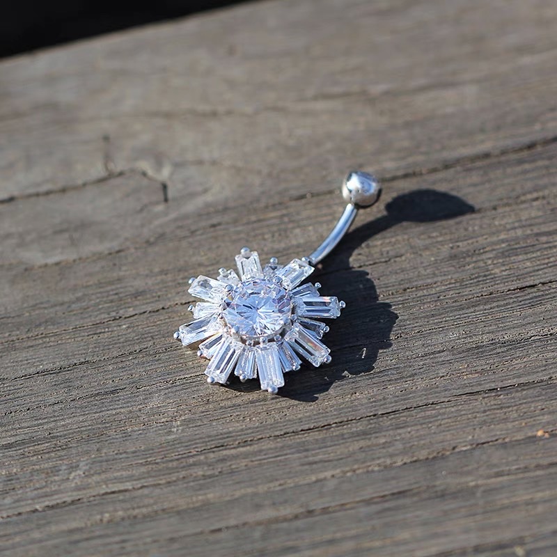 佳倩Bodypiercing肚脐钉脐环防过敏医用钢时尚穿刺饰品欧美性感女神个性女锆石镶嵌钻石细节图