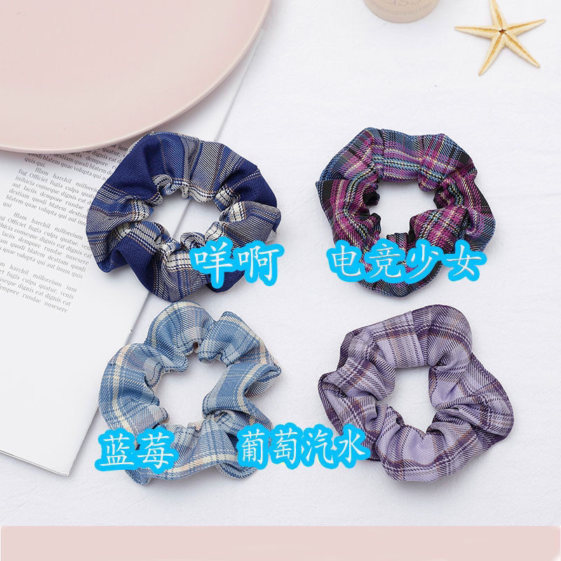 Spring and summer hair band, jk Colon School style uniform, girl's fat intestine hair band, ponytail, rubber band hair accessory, pig intestine head rope detail image 1