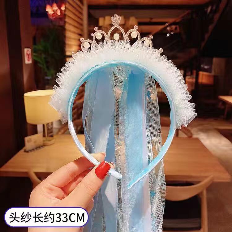 Elegant Blue Crown Headband Little Princess Cartoon Popular Fashion Hair Buckle Hair Clip Little Girl Cute Hair Clip Children's Headband Hair Card Hair Clip Hair Clip Hair Clip Aushanie 043