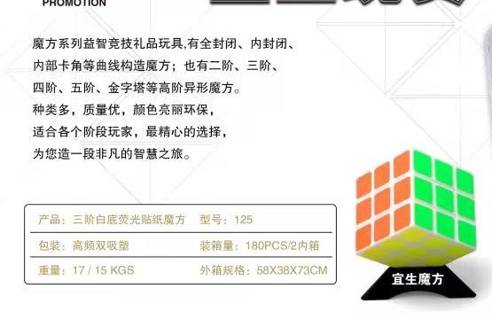 125 3x3 Rubik's Cube Building Manfang Toys Plastic 1 Model Toy details Picture