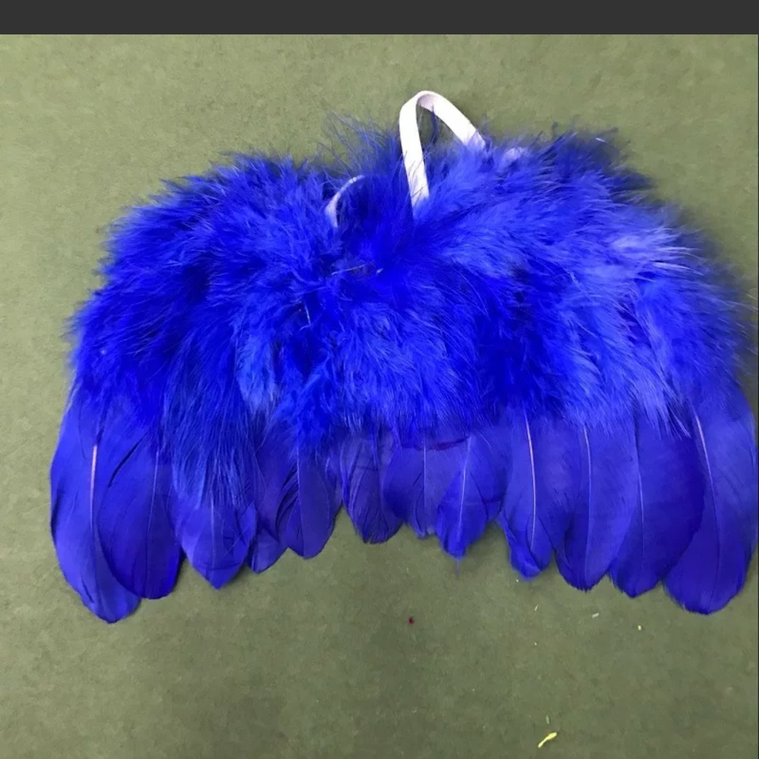 Angel feather wings special small sapphire blue