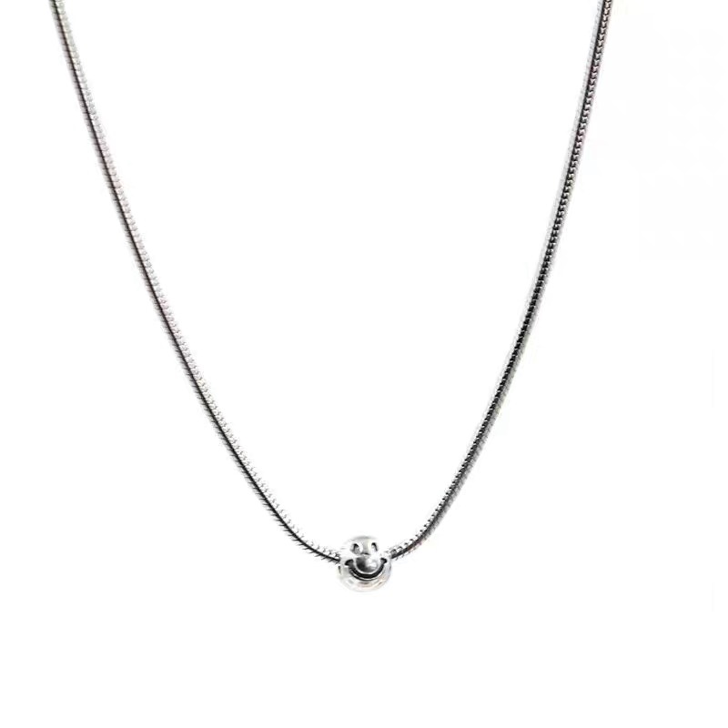 Smiley face circle necklace