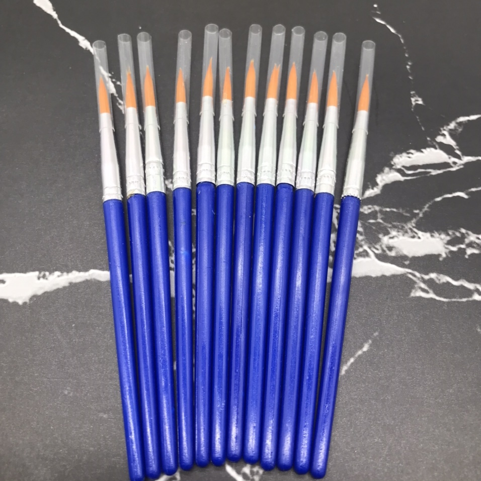 13.5厘米蓝杆塑料数字油画小勾线专用画笔