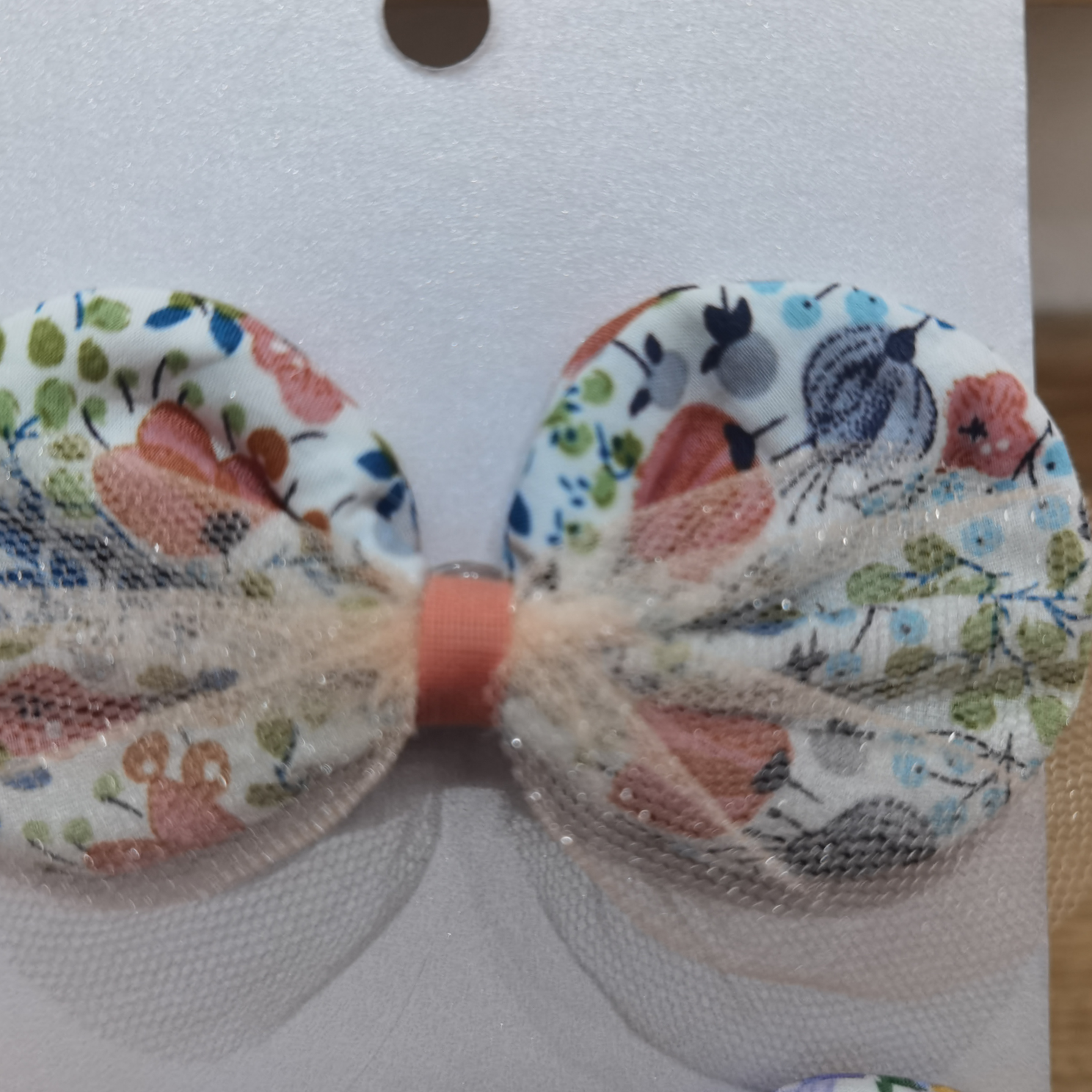 Small floral cotton fabric bow tie 001- blue