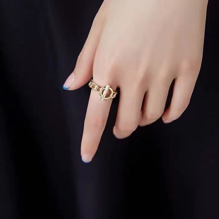 High-grade zircon ring female light luxury modern exquisite fashion personality design ins fashion ring 4 thumbnail