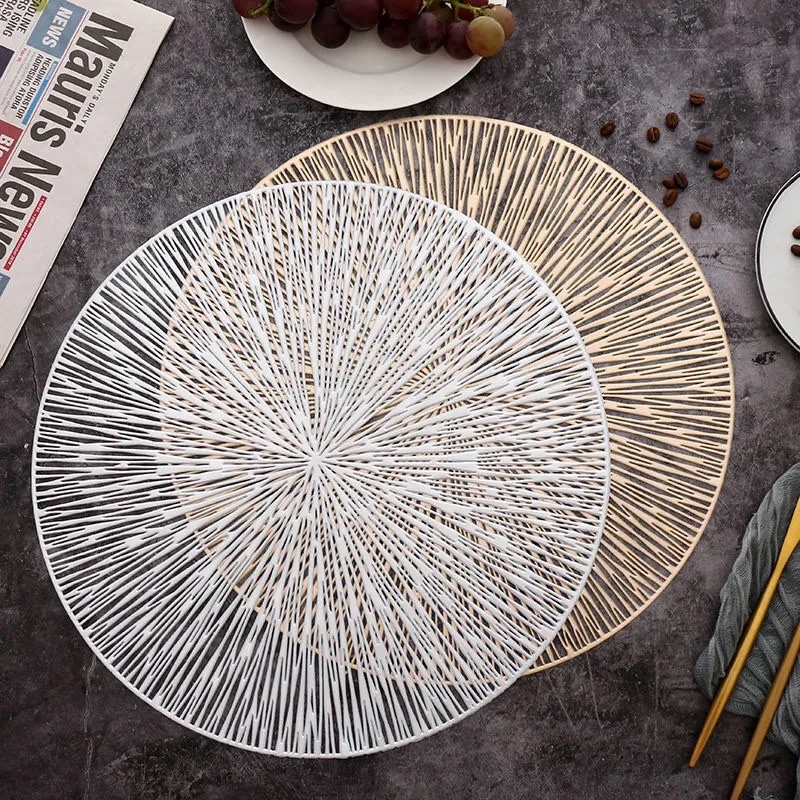 Round anti-slip heat insulation pad, household European-style PVC placemats, heat insulation pad detail image 3