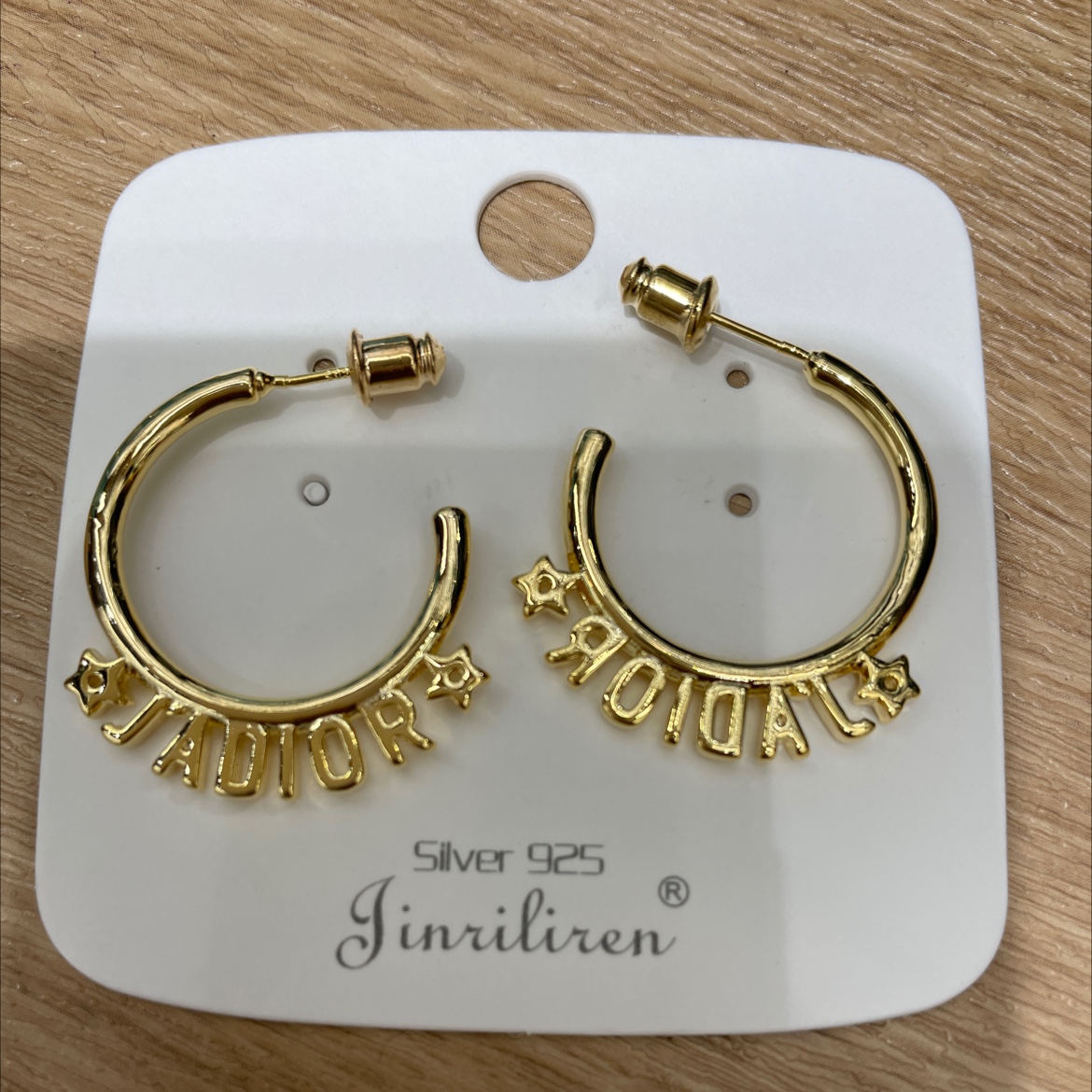 Today's beauty Korean earrings fashion generous metal structure monogram collocation