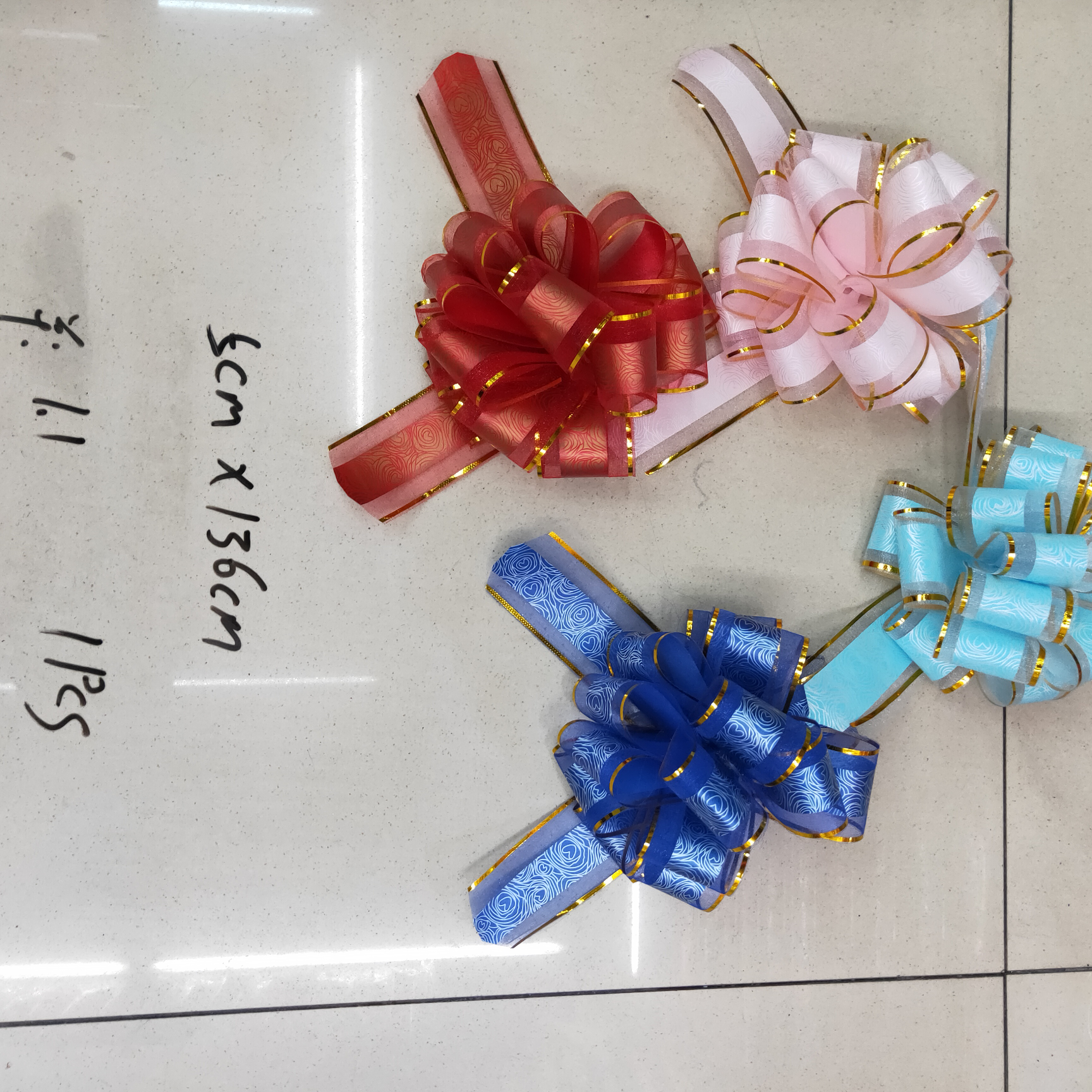 50# Snow Gauze Printed Ball Flower