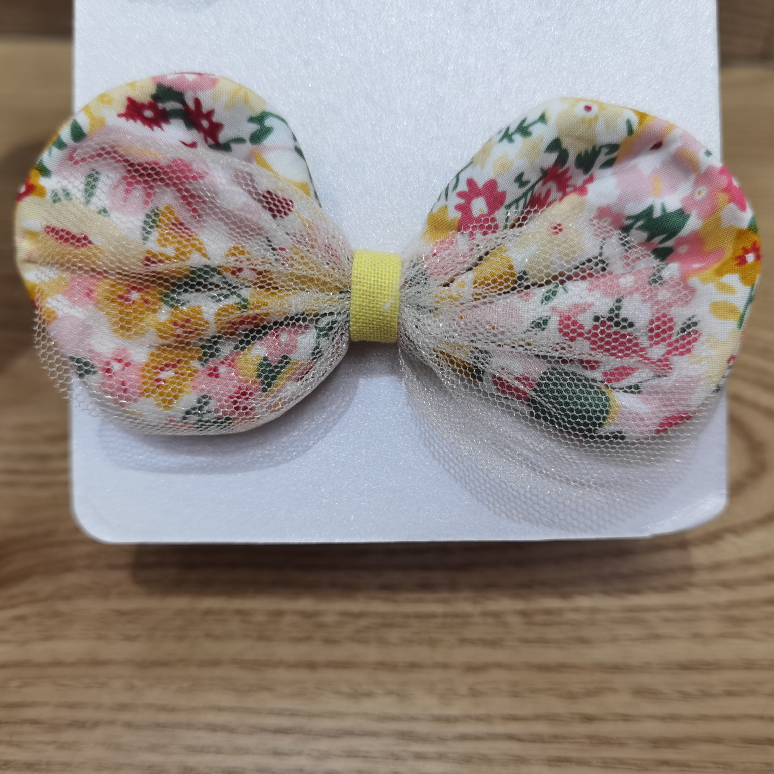 Small floral cotton fabric bow tie 004- yellow