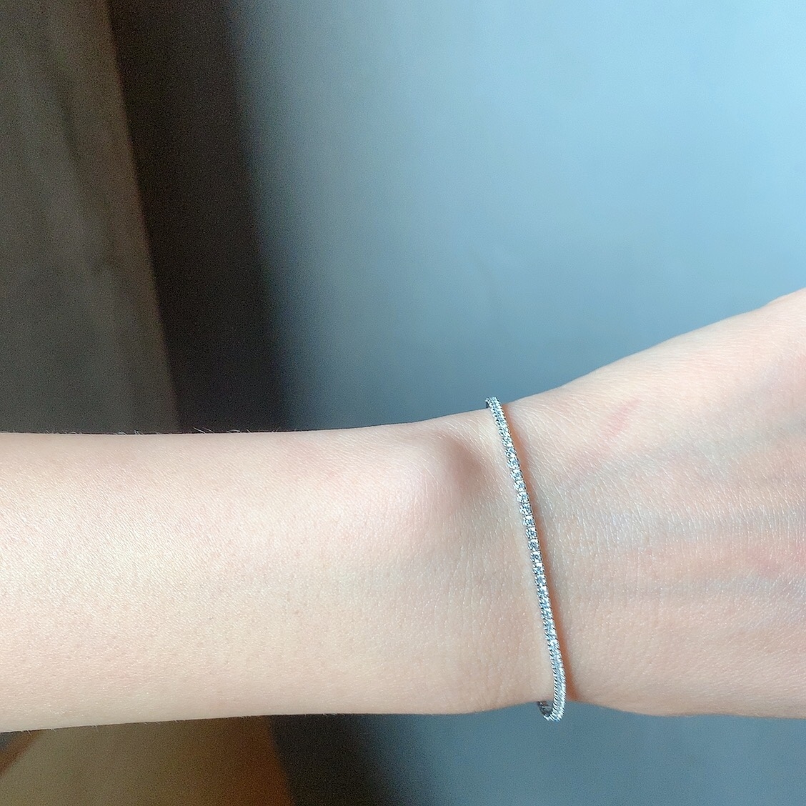 Designer sterling silver sweet birthday gift everything personality heavy industry single row diamond bracelet