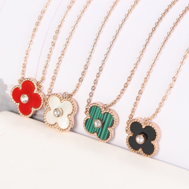 四叶草项链女款玫瑰金女士项链锁骨链情人节送女友
