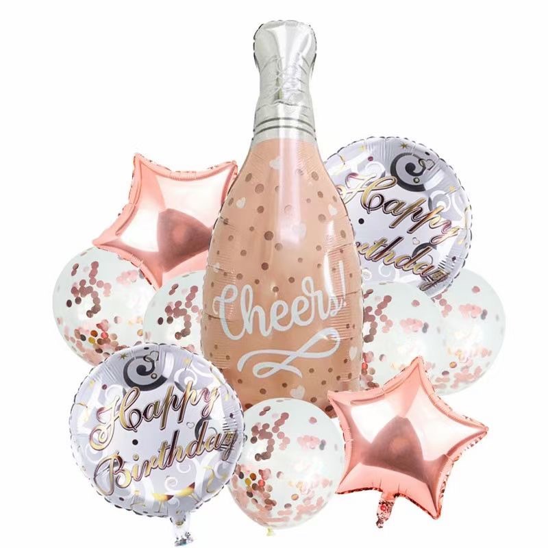 酒瓶组合10件套装铝膜气球 生日派对节日婚庆各种活动装饰用品 多款可选 可订做