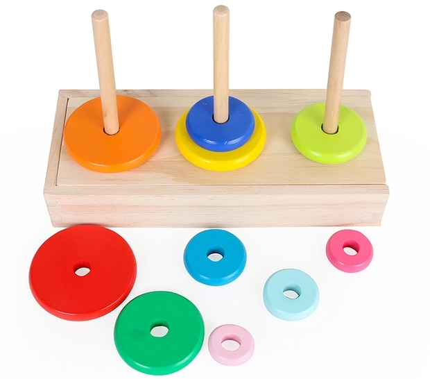 A 10-layer Tower of Hanoi recursive method for educational cognition, color matching and nesting, a logic toy for primary school students aged 2 pic 9