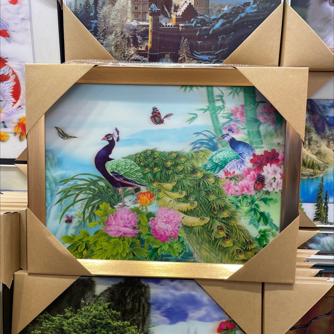 5D stereoscopic picture framed