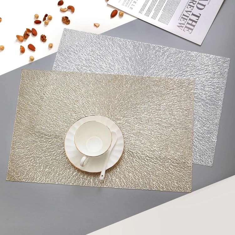 Cicada Wing Random thread heat insulation pad, household European-style placemat, PVC table mat, heat-resistant and heat-insulating Western placemat detail image 8