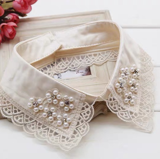 False collar children stand collar Korean lace shirt false collar decorative collar Pearl doll collar summer false collar 14