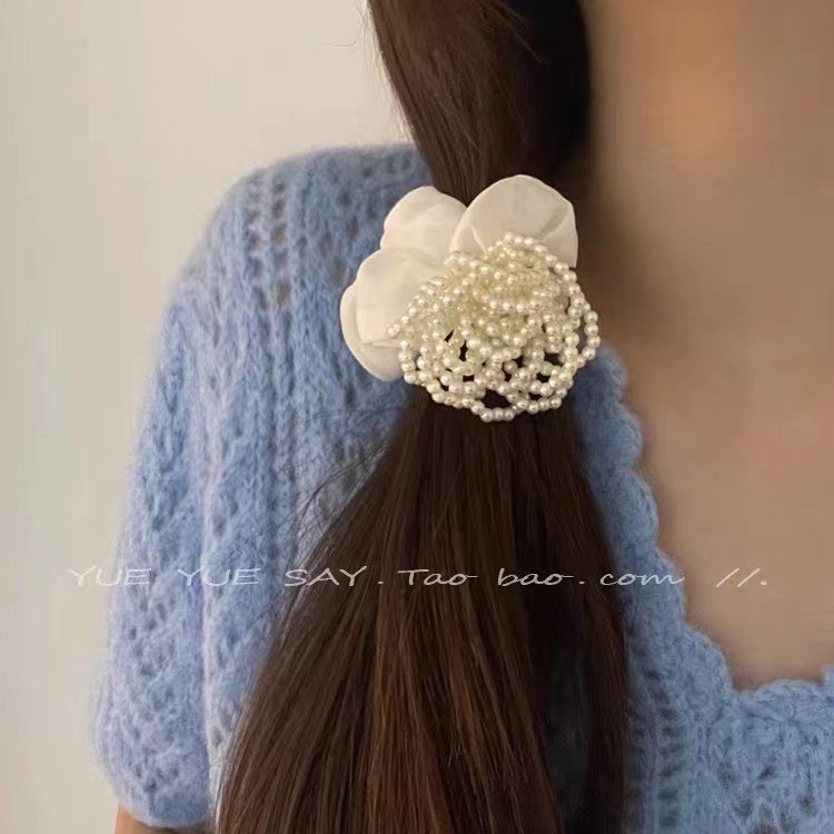 Pearl scrunchie tied hair band hair rope senior sense Korean temperament head rope women's new hair accessories exquisite headdress