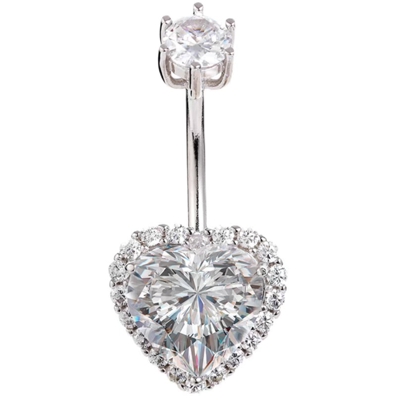 佳倩Bodypiercing肚脐钉脐环防过敏医用钢时尚穿刺饰品欧美性感女神个性女心型锆石
白底实物图