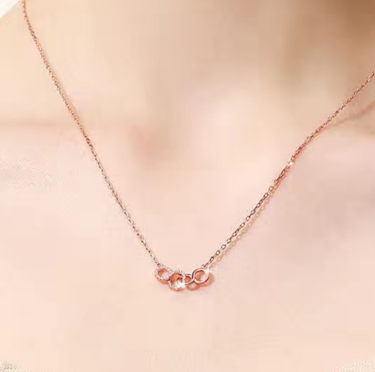 "161 Ladies' Summer Pure Copper Simple and sweet 2021 New Niche light Luxury Style Versatile Necklace. detail image 1