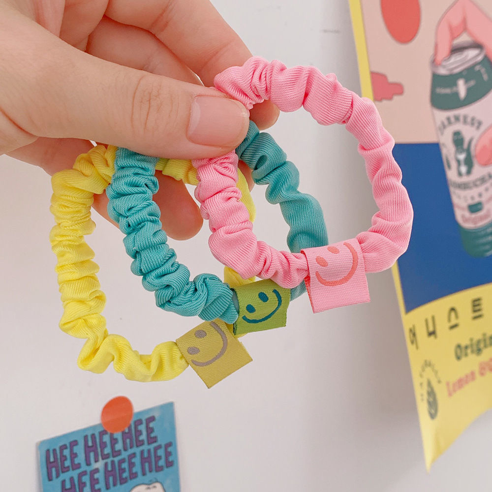 Sweet candy-colored large intestine rings from Japan and South Korea, colorful cream puffs, high-elasticity elastic bands that won't hurt the scalp, popular online hair tie and hair accessory Item Picture
