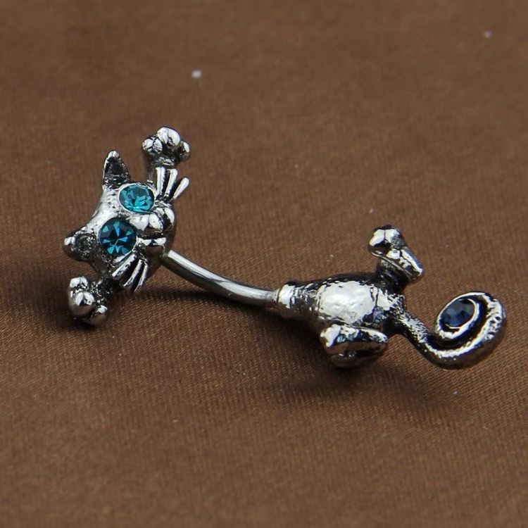 佳倩Bodypiercing肚脐钉脐环防过敏医用钢时尚穿刺饰品欧美性感女神个性女小动物细节图