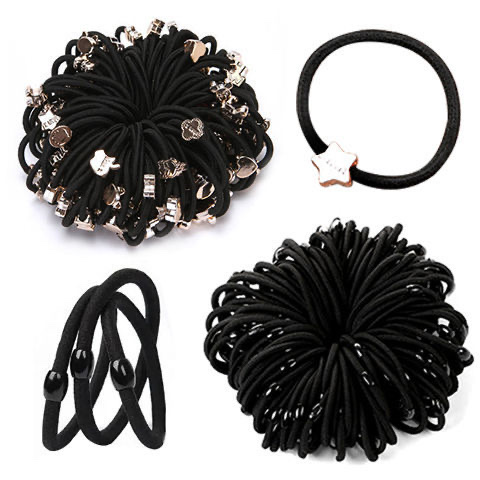Korean style simple and fresh cartoon black hair tie, hair band, hair tie, rubber band, hair accessory for girls 11 Specification image