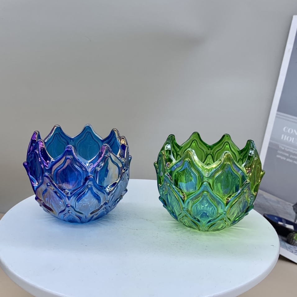 Tinted glass candle holder