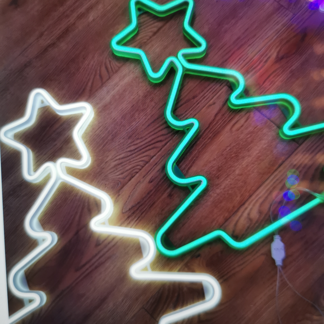 Lights with a small Christmas tree